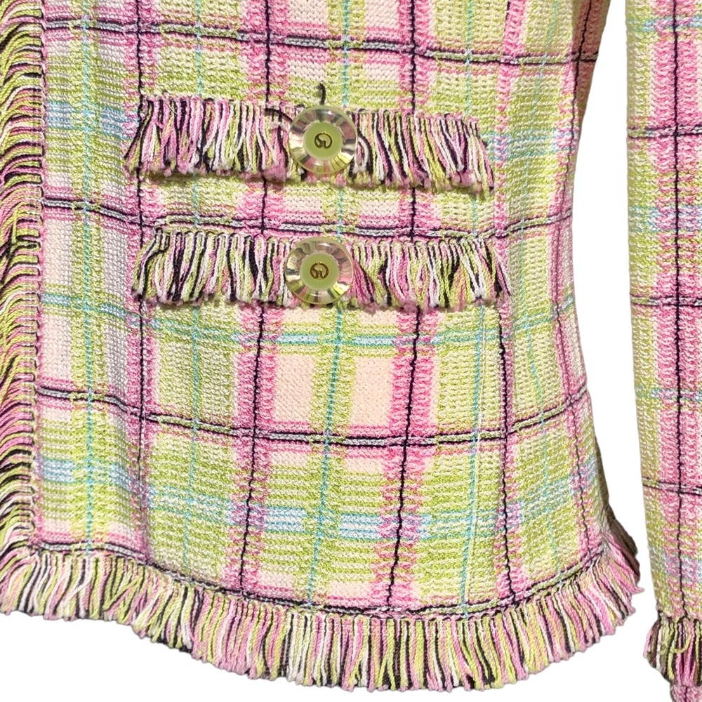 St. John Collection NWT multicolored jacket with fringe Sz 4 - Picture 12 of 16